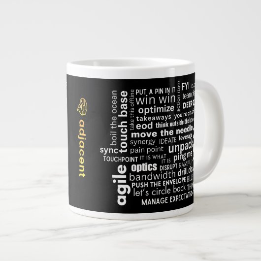 Grande Tasse Mot de passe amusant Cloud Custom Business Logo Mu (Devant droit)