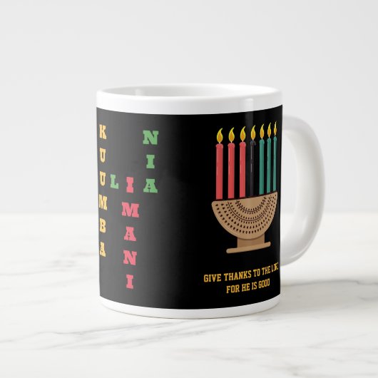 Grande Tasse Mot de passe KWANZAA Nguzo Saba (Devant droit)