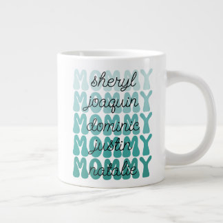 Grande Tasse Mother's Day Gift Mommy Retro Kids Names