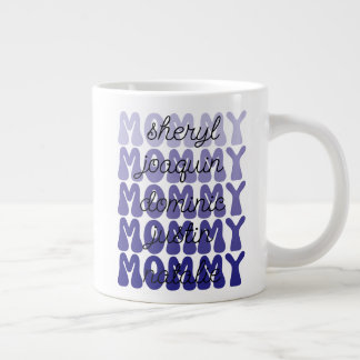 Grande Tasse Mother's Day Gift Mommy Retro Kids Names Giant Cof