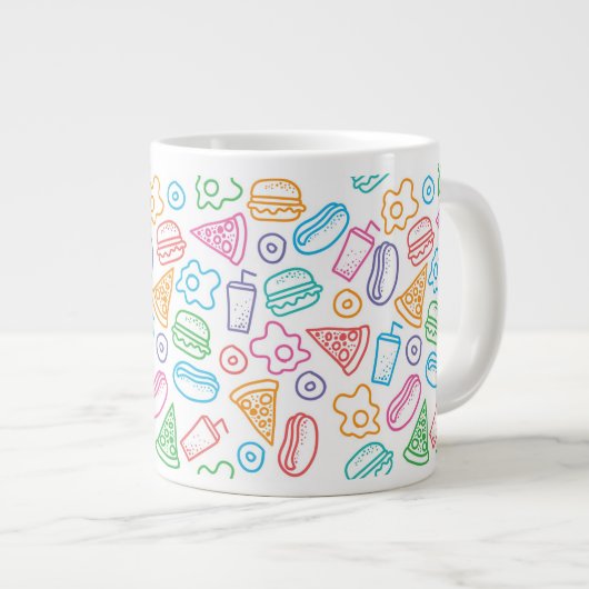 Grande Tasse Motif 2 d'aliments de préparation rapide (Devant droit)