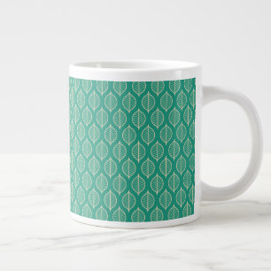 Grande Tasse Motif à feuilles vertes stylisées