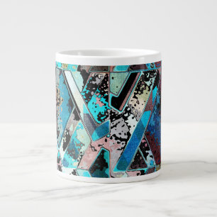 Grande Tasse Motif Abstrait Géométrique Coloré