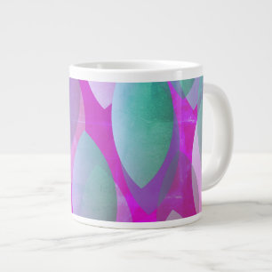 Grande Tasse Motif Abstrait Moderne   Magenta Violet Rose Turqu