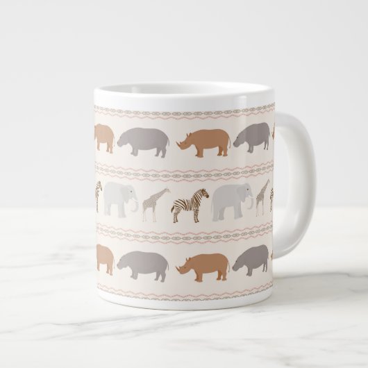 Grande Tasse Motif africain 1 d'animaux (Devant droit)
