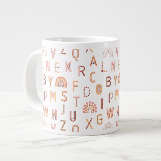 Grande Tasse Motif Alphabet arc-en-ciel amusant (Devant gauche)