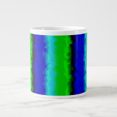 Grande Tasse Motif arc-en-ciel bleu vert abstrait 3D (Devant)