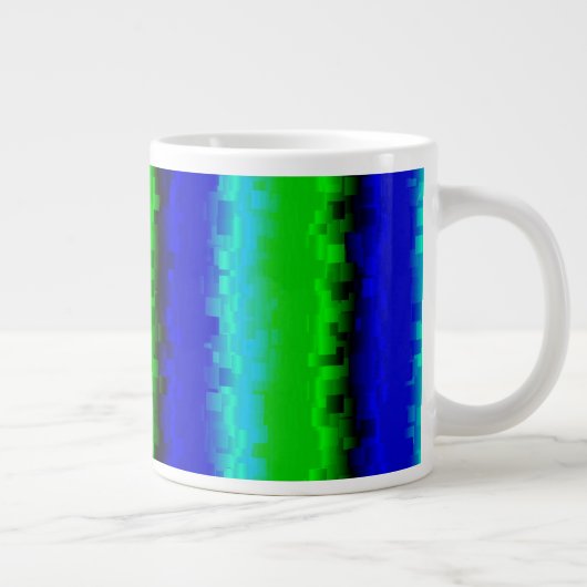 Grande Tasse Motif arc-en-ciel bleu vert abstrait 3D (Droite)