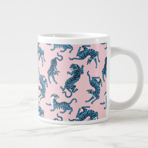 Grande Tasse Motif asiatique de tigre bleu