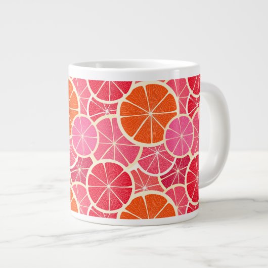 Grande Tasse Motif aux agrumes d'orange et de pamplemousse (Devant droit)