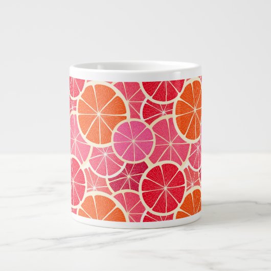 Grande Tasse Motif aux agrumes d'orange et de pamplemousse (Devant)