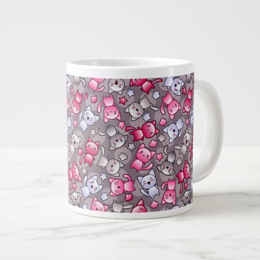 Grande Tasse motif avec les chats mignons de griffonnage de (Devant droit)