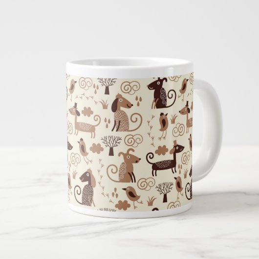 Grande Tasse motif avec les chiens mignons (Devant droit)