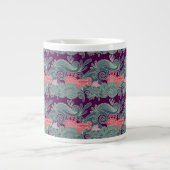 Grande Tasse Motif Avec Poisson Et Vague Violette (Devant)