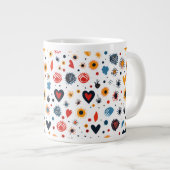 Grande Tasse Motif Batik moderne sans couture (Devant droit)