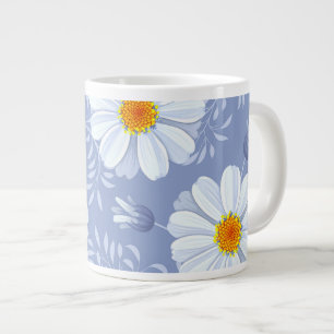 Grande Tasse Motif bleu fleur blanc du printemps