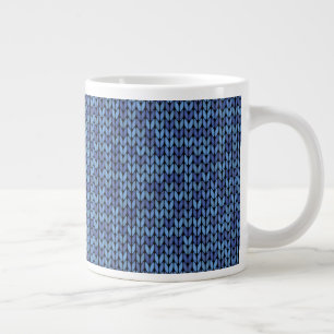 Grande Tasse Motif Blue Knit