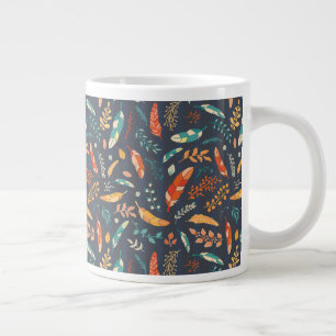 Grande Tasse Motif Boho Hippie Feather
