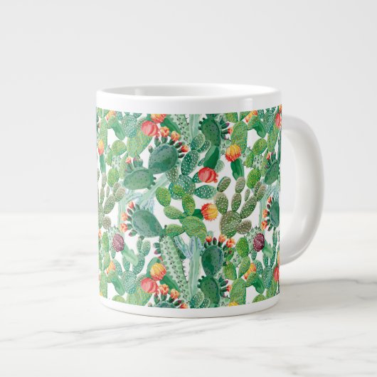 Grande Tasse Motif Cactus aquarelle (Devant droit)