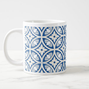 Grande Tasse Motif Carrelage Lotus Côtier - Le Lotus Blanc