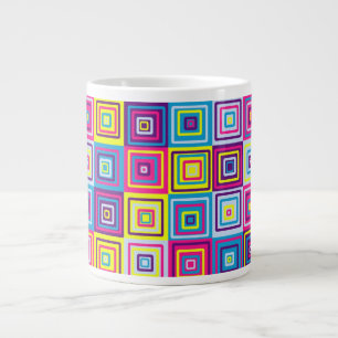 Grande Tasse Motif Carrés Colorés