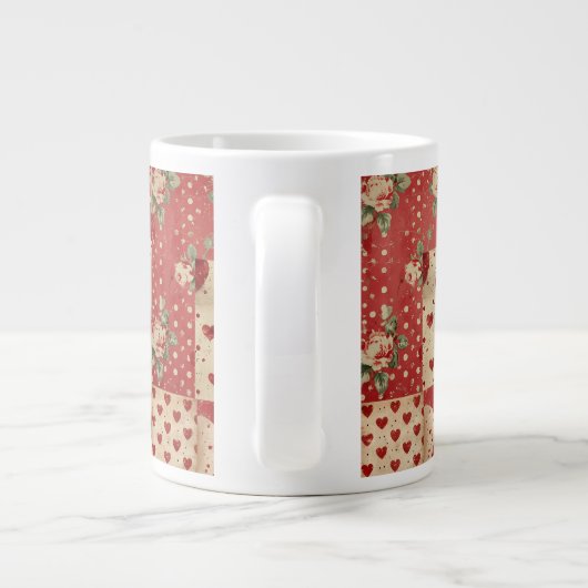 Grande Tasse Motif Chic Red Patchwork (Dos)