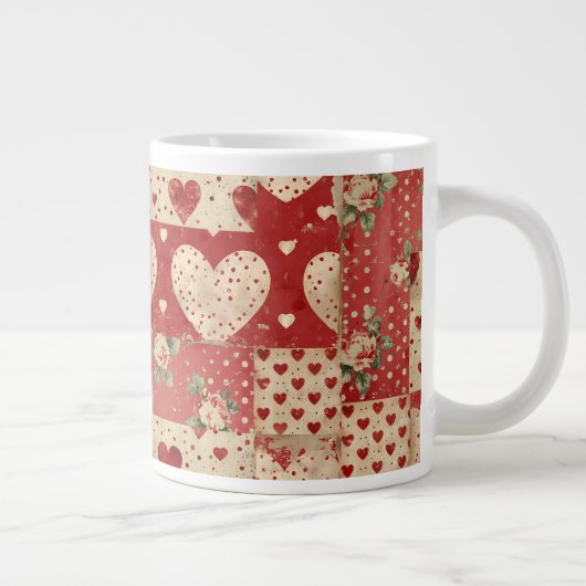 Grande Tasse Motif Chic Red Patchwork (Droite)