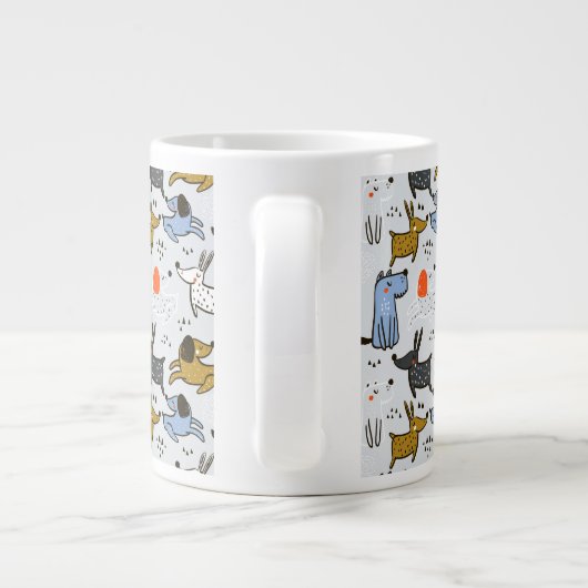 Grande Tasse Motif chien mignon Doodle (Dos)