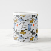 Grande Tasse Motif chien mignon Doodle (Devant)