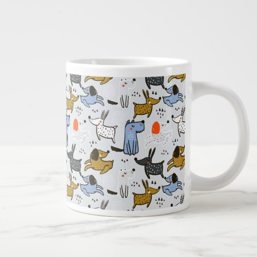 Grande Tasse Motif chien mignon Doodle (Droite)