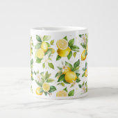 Grande Tasse Motif citron, Fleurs de citron, Feuilles, Citrus (Devant)