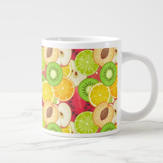 Grande Tasse Motif coloré de fruits amusants (Droite)