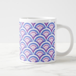 Grande Tasse motif damassé floral bleu
