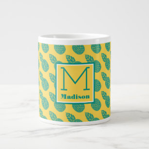Grande Tasse Motif d'ananas Monogramme