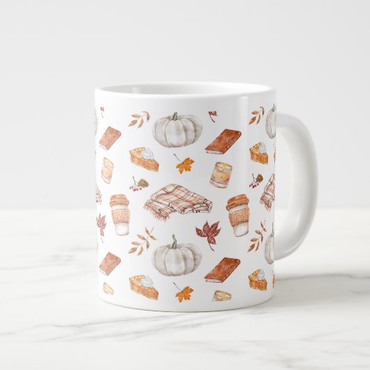 Grande Tasse Motif d'aquarelle confortable Autumn Essentials (Devant droit)