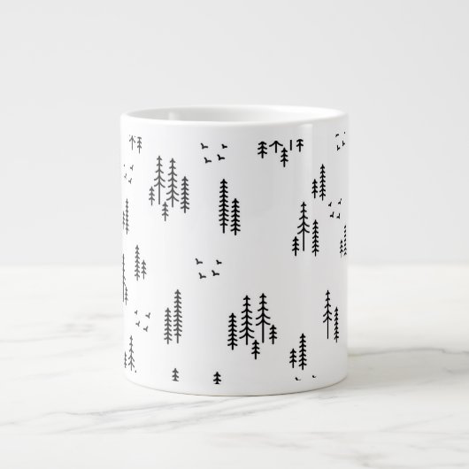 Grande Tasse Motif d'art de Forest Line (Devant)