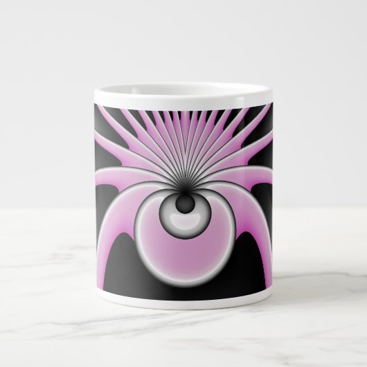 Grande Tasse Motif d'art fractal Abstrait moderne (Devant)