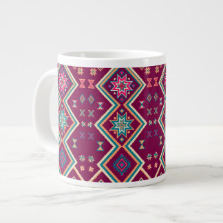 Grande Tasse Motif d'art populaire géométrique sud-ouest Plum B