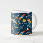 Grande Tasse Motif d'aventures spatiales colorées (Devant droit)