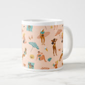 Grande Tasse Motif de bains de soleil de plage (Devant droit)