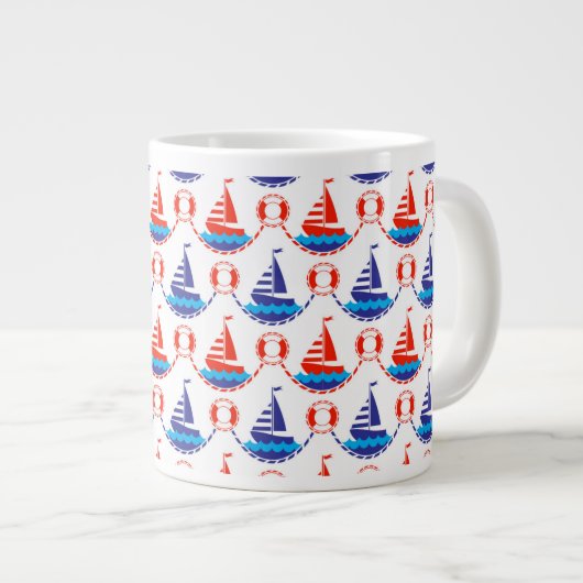 Grande Tasse Motif de bateau à voile (Devant droit)