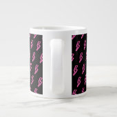 Grande Tasse Motif de boulon à éclair de néon rose (Dos)