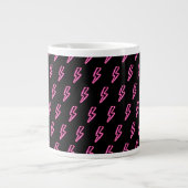 Grande Tasse Motif de boulon à éclair de néon rose (Devant)