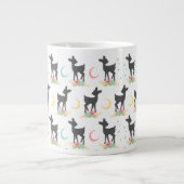 Grande Tasse Motif de cerfs, Cerf de bébé, Boho, Fleurs, Lune (Devant)