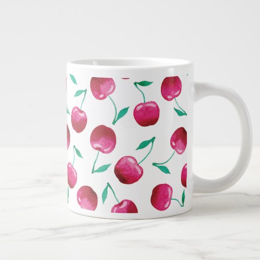 Grande Tasse Motif de cerise aquarelle (Droite)