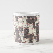 Grande Tasse Motif de chats blancs et gris (Devant)