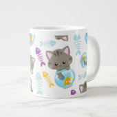 Grande Tasse Motif De Chats, Chats Mignons, Chatons, Poisson (Devant droit)