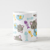 Grande Tasse Motif De Chats, Chats Mignons, Chatons, Poisson (Devant)
