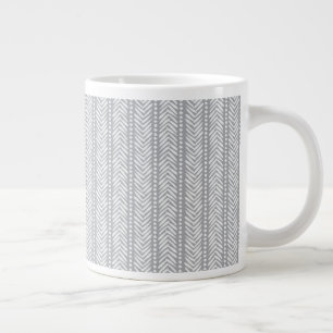 Grande Tasse Motif de Chevron tiré à la main grise