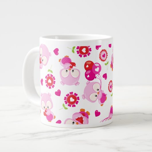 Grande Tasse Motif De Chouettes, Chouettes Mignonnes, Chouettes (Devant gauche)